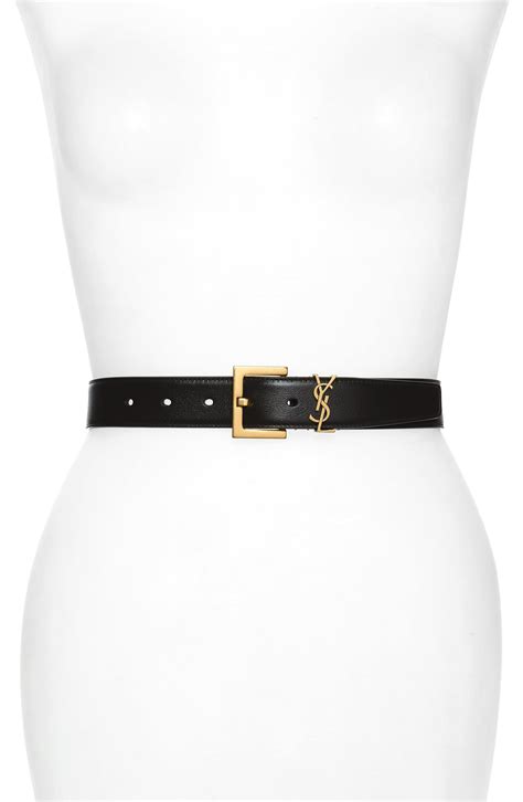 centura ysl|Saint Laurent YSL Cintura Textured Leather Belt on .